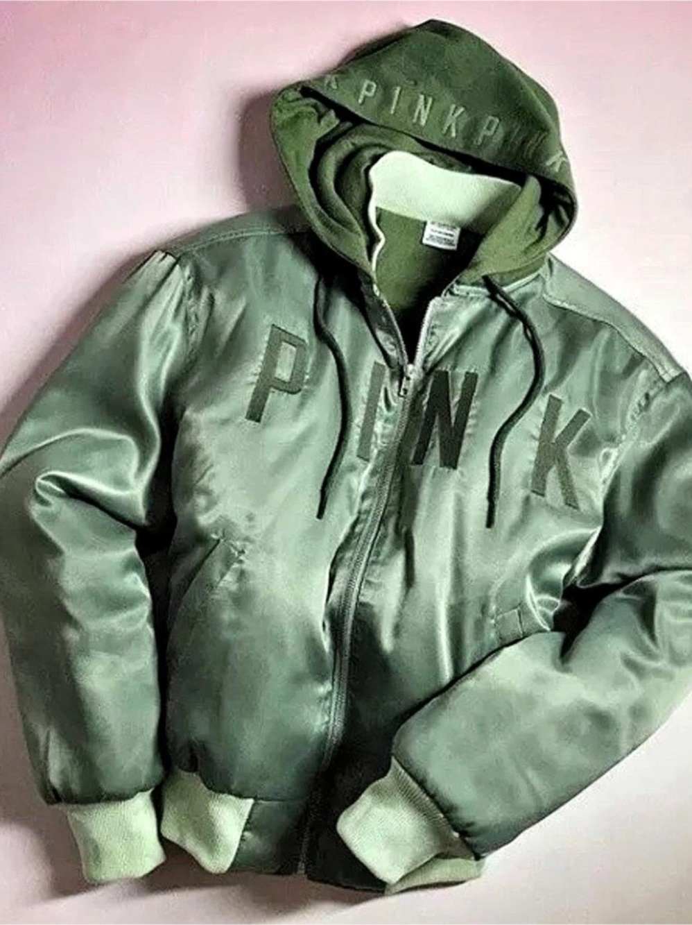PINK Women's Hooded Puffer Jacket in Olive Green - Victoria’s Secret